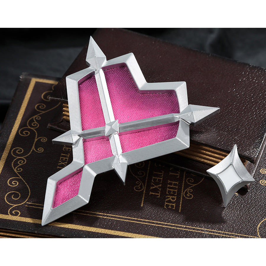 Genshin Impact Durin cosplay costume pink accessory props silver white geometric frame arrow design
