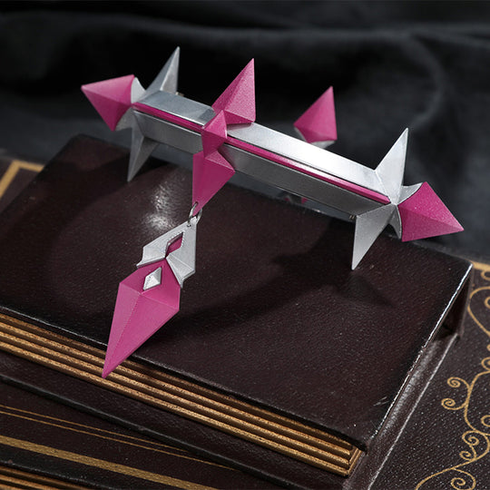 Genshin Impact Durin cosplay costume prop weapon pink white geometric design crystal details