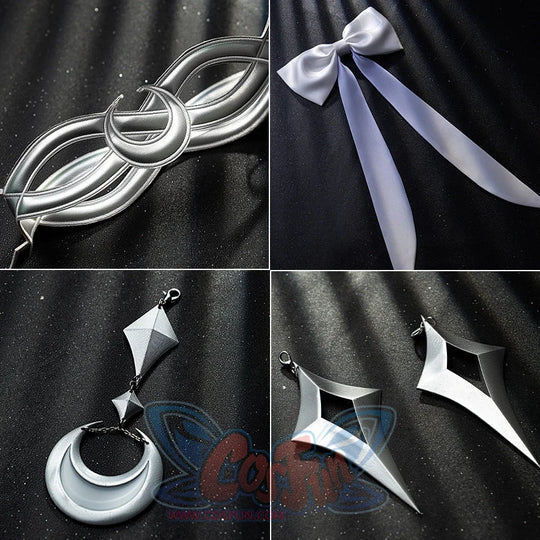 Genshin Impact Columbina cosplay choker and accessories group a moon-ornamented coil.