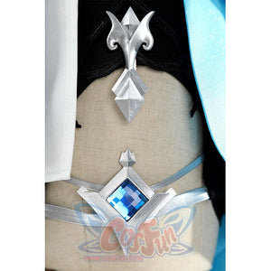 Yelan Cosplay Costume silver belt buckle with blue gem for Tranquil Banquet outfit accessories
