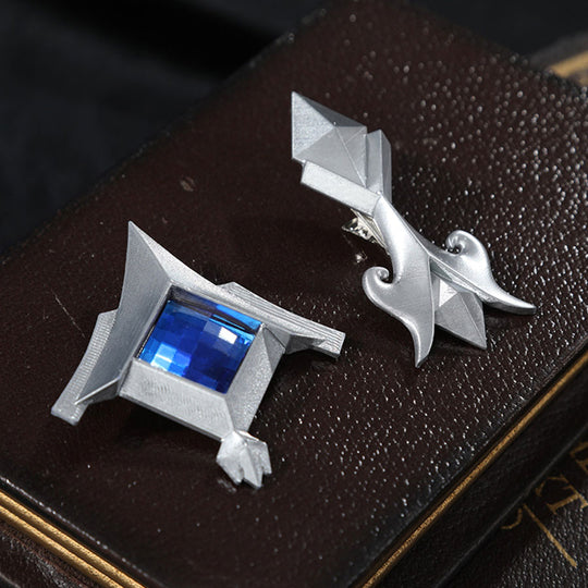 Yelan Cosplay Costume silver decorative accessories with blue gem for Tranquil Banquet outfit