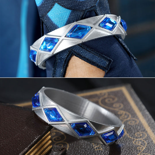 Yelan Cosplay Costume silver headband with blue gems for Tranquil Banquet outfit accessories