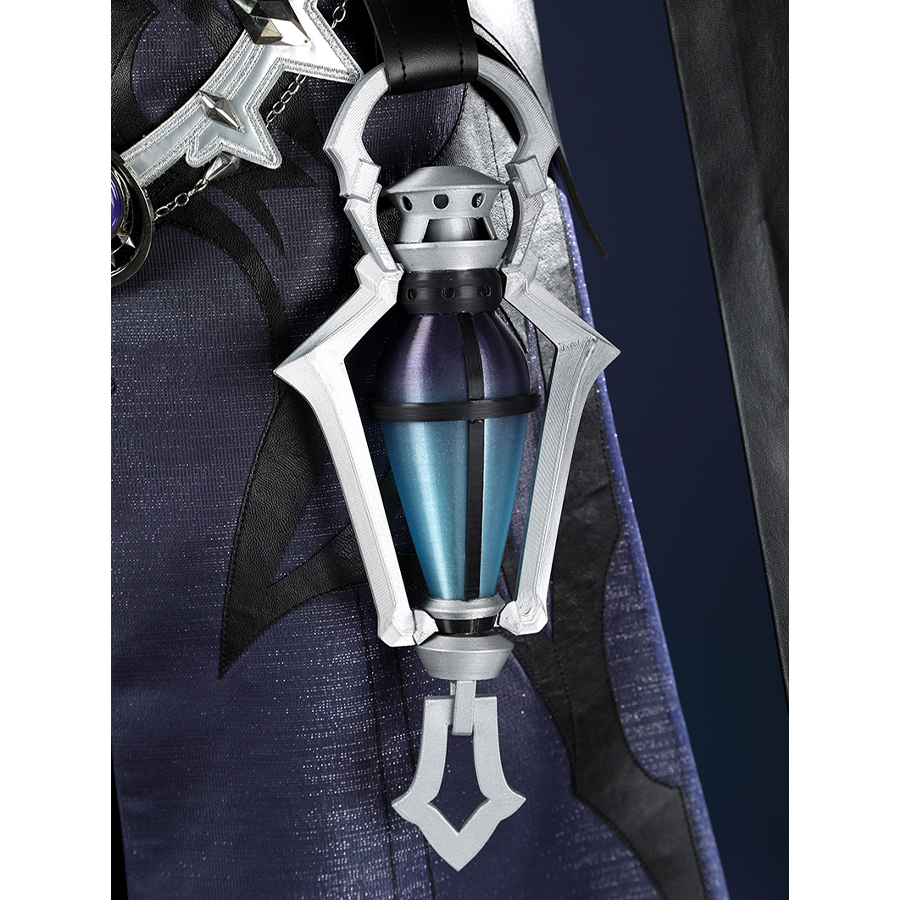 Genshin Impact Flins Cosplay Costume, the prop lantern is hung on the right side of the waist back.