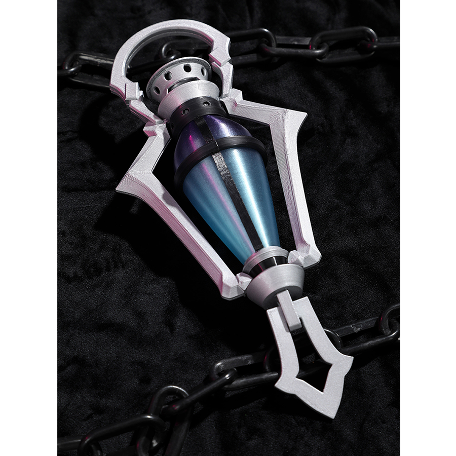 Genshin Impact Flins Cosplay Costume, a lantern with a silver frame and a blue body, featuring a light-up design.