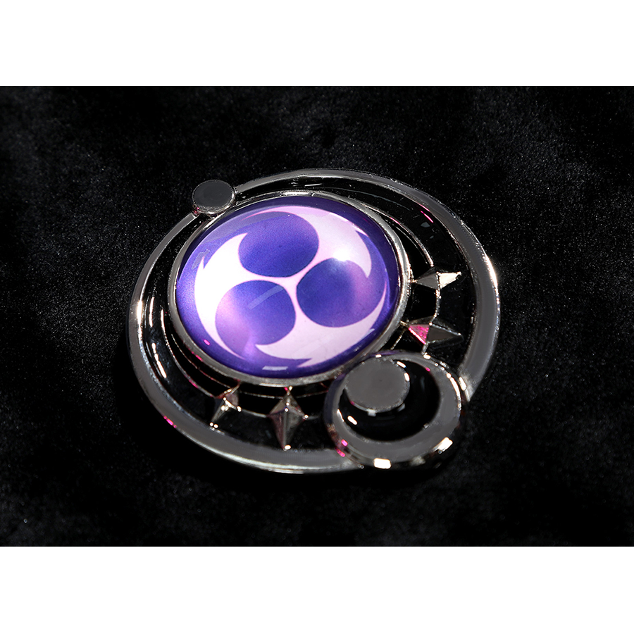 Genshin Impact Flins Cosplay Costume, featuring a round purple ornament on the back of the belt.