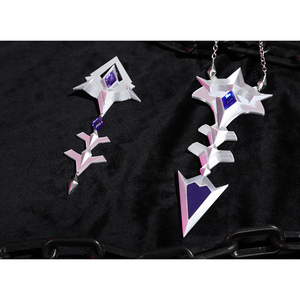 Genshin Impact Flins Cosplay Costume, silver metal textured shawl accessories.