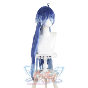 Genshin Impact Flins Cosplay Wig, gradient blue wig, the hair on the sides and back is long
