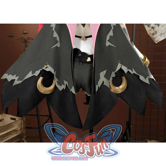Genshin Impact Jahoda Cosplay Costume, grey and black cape with winged hem