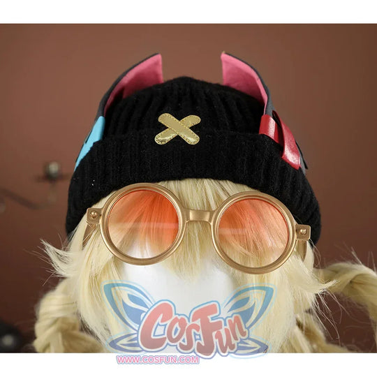 Genshin Impact Jahoda Cosplay Costume glasses, gold frame, orange lenses