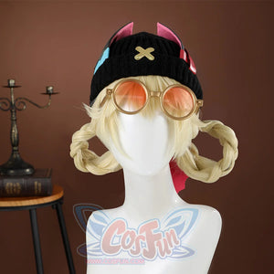 Genshin Impact Jahoda Cosplay Costume, black hat with colorful trim, front view