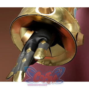 Genshin Impact Jahoda Cosplay Costume right glove, make of black PU leather with golden decoration