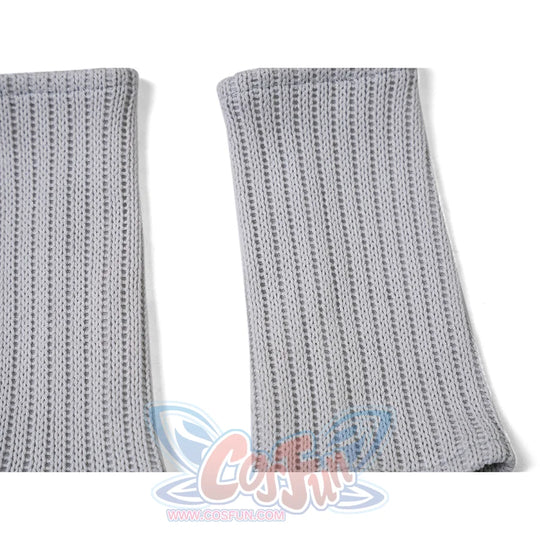 Miliastra Wonderland Manekin cosplay costume gray knitted arm sleeves with ribbed texture pattern