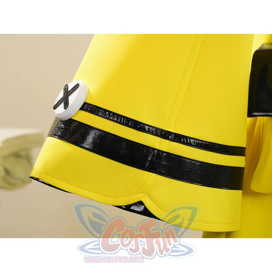 Miliastra Wonderland Manekin cosplay costume sleeve cuff detail with black stripes and white X button