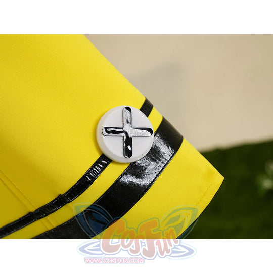 Miliastra Wonderland Manekin cosplay costume cuff decoration with white X button and black stripe detail