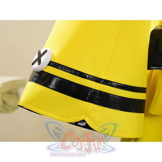 Miliastra Wonderland Manekin cosplay costume sleeve cuff detail with black stripes and white X button