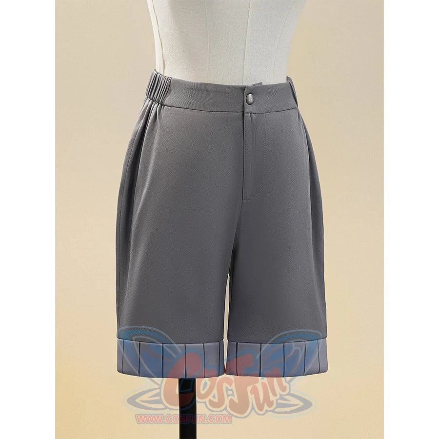 Miliastra Wonderland Manekin cosplay costume gray shorts with elastic waistband and pleated hem