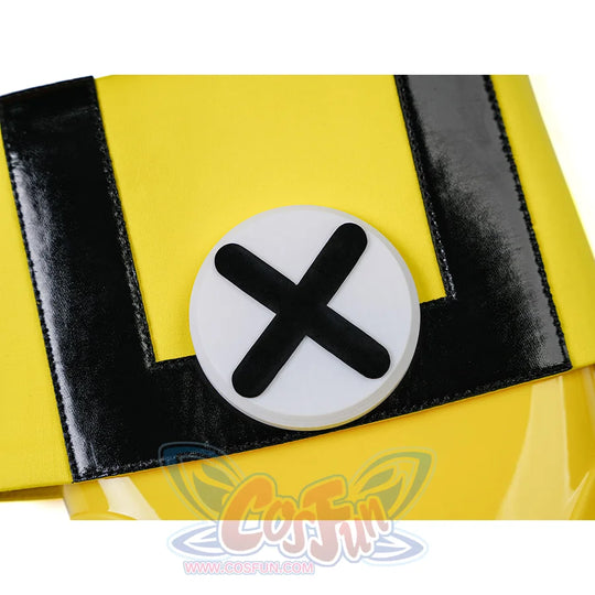 Miliastra Wonderland Manekin cosplay costume pocket decoration with black belt and white X button detail