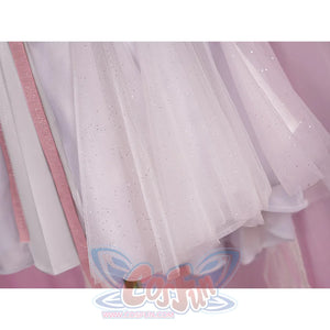 FES Columbina cosplay costume skirt fabric with sparkly white tulle and pink gradient sheer layers