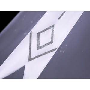 FES Columbina cosplay costume waist bow detail with silver glitter diamond embroidery on white