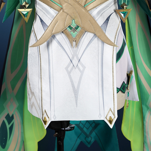 Genshin Impact Nefer Cosplay Costume white skirt, showing dark Pattern and golden pattern design