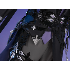 Flins cosplay costume innerwear hemline with black pants, silver star brooch and decorative belt details