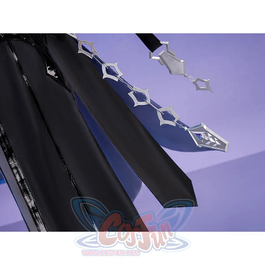 Flins cosplay costume waist chain featuring silver star linked design with decorative pendant accessory