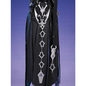 Flins cosplay costume waist chain full display showing silver star linked chain with ornate pendant