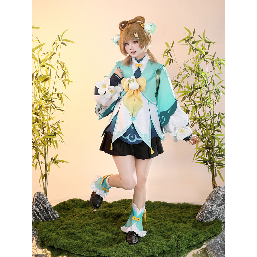 Genshin Impact Yaoyao Rainlit Bamboo Reverie Cosplay Costume N09900