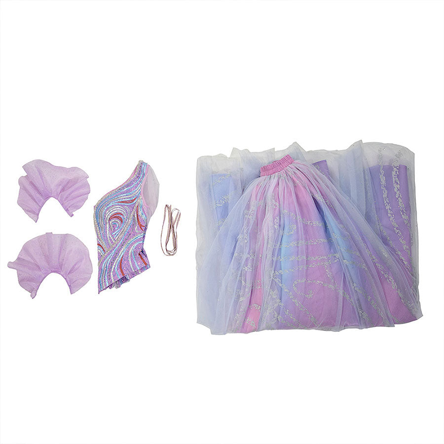 Halloween Glinda Cosplay Costume Blue and Purple Embroidered Dress N09790