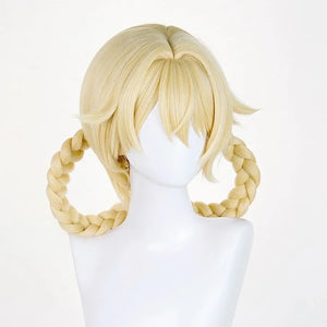 Gloden Genshin Impact Jahoda cosplay wig front view