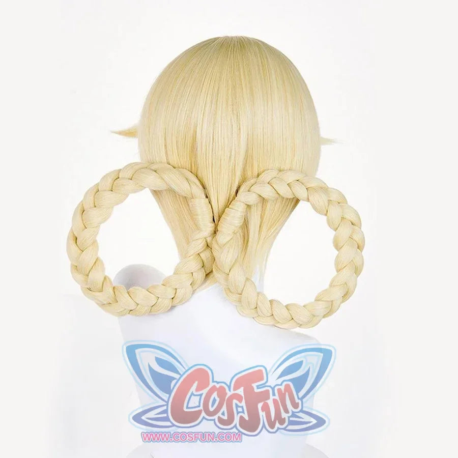 Gloden Genshin Impact Jahoda cosplay wig back view
