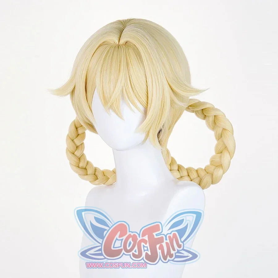 Gloden Genshin Impact Jahoda cosplay wig side view