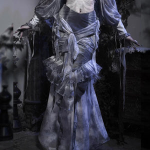 Gothic Tie-Dye Fitted Mermaid Chiffon Skirt Skirt