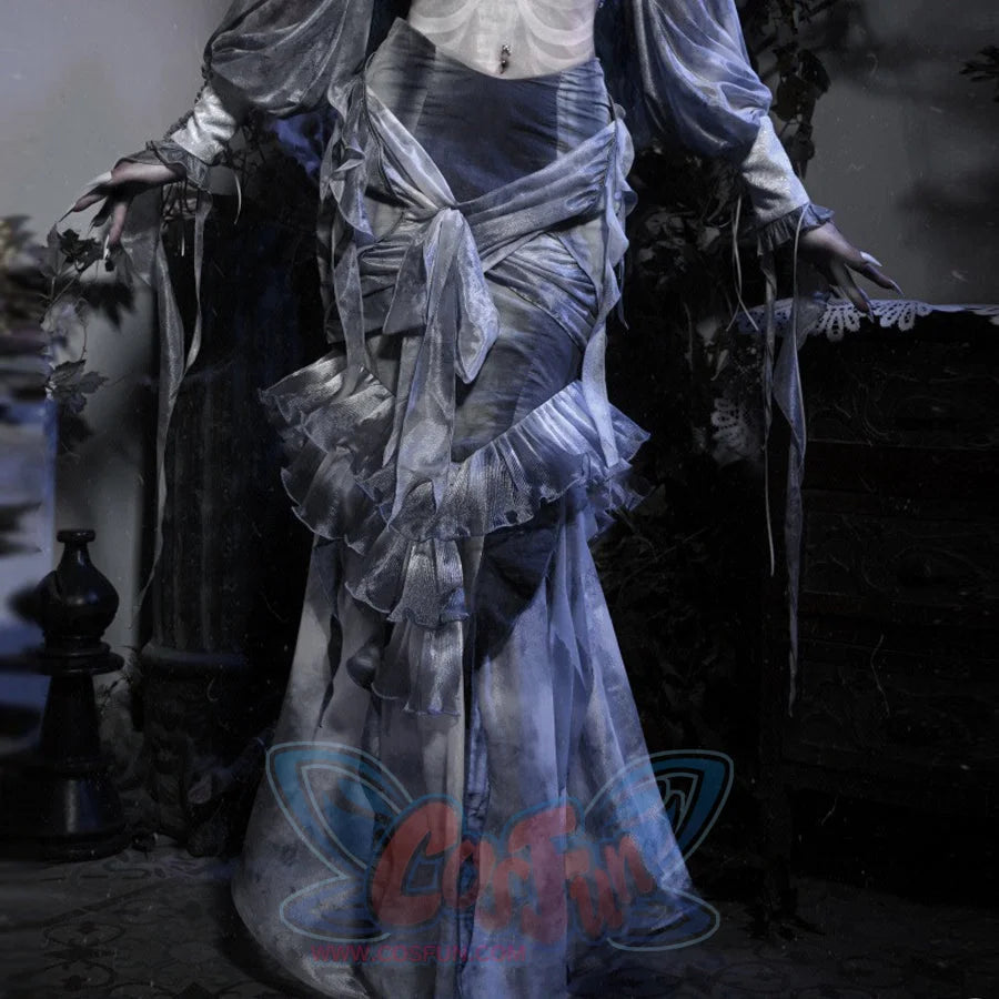 Gothic Tie-Dye Fitted Mermaid Chiffon Skirt Skirt