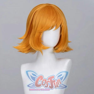 Cosplay wig for Squirrel Girl displayed on mannequin, short layered style