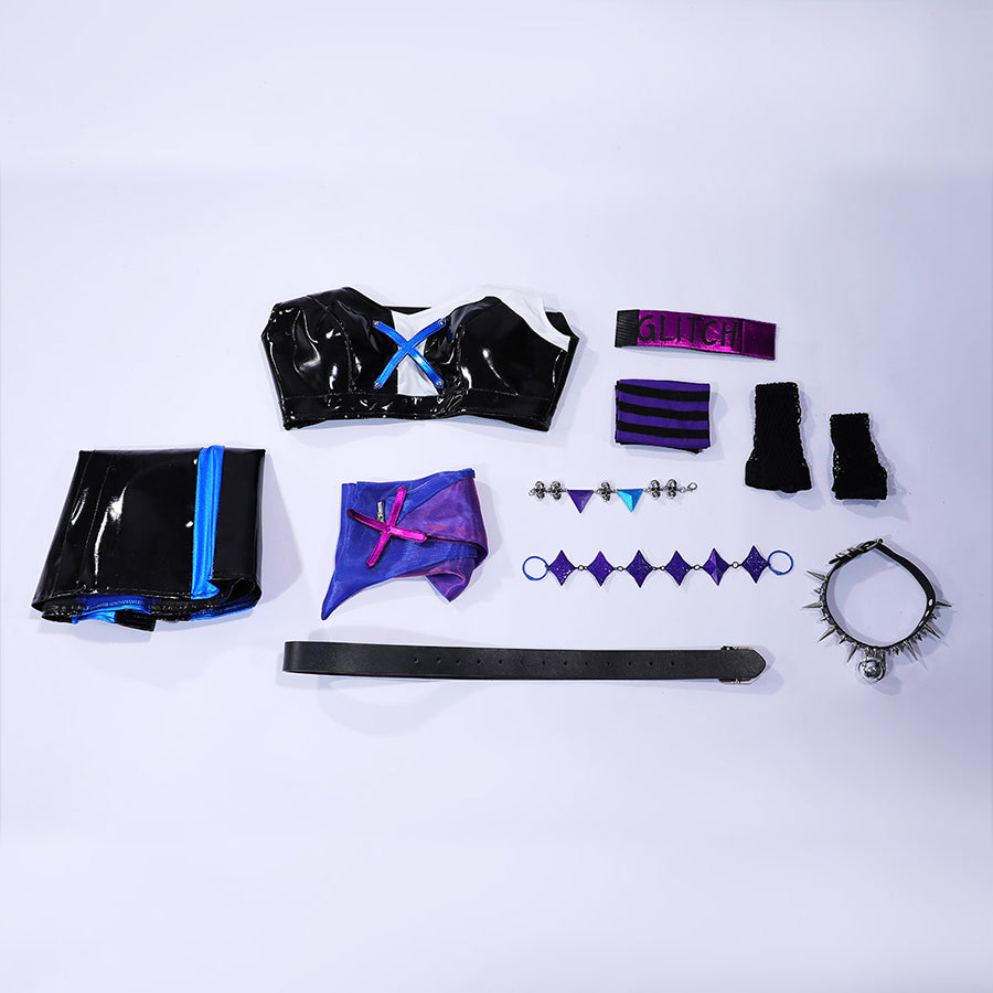 Guinevere punk costume full set includes all accessories and matching pieces.