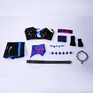 Guinevere punk costume full set includes all accessories and matching pieces.