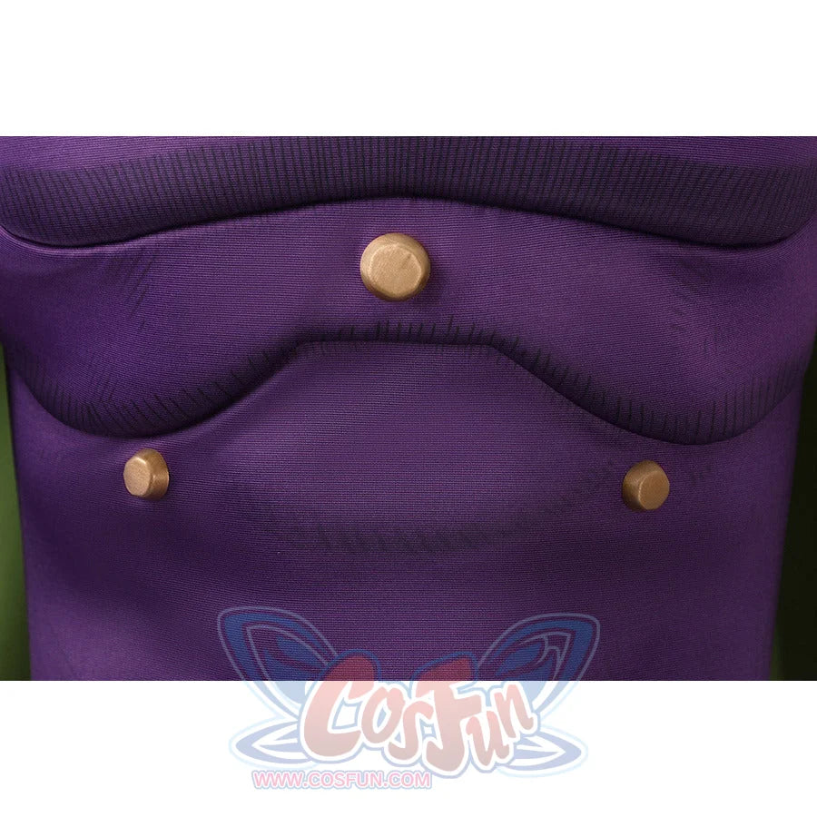 Gyro Zeppeli cosplay purple top midsection with brass buttons and embroidered pattern
