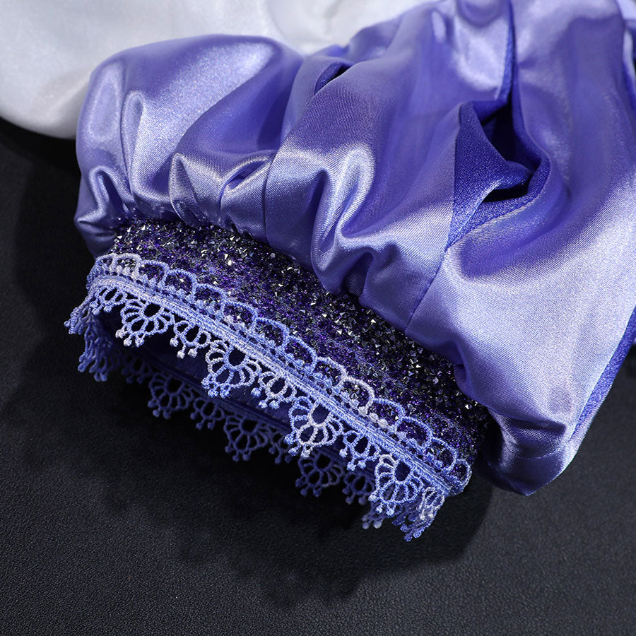 Emily cosplay dress, sleeve detail – Close-up of sleeve design and stitching.