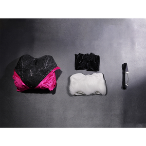 Hazbin Hotel Angel Dust Formal Gown Cosplay Costume, includes dress, jumpsuit, a pair of gloves, neck accessory.