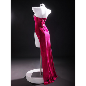 Hazbin Hotel Angel Dust Formal Gown Cosplay Costume, designed with a lace-up back for an adjustable, figure-flattering fit.