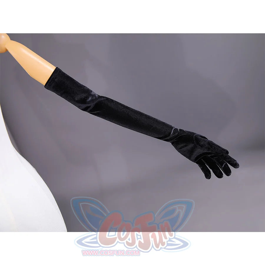 Angel Dust cosplay costume accessory long black velvet gloves extending to upper arm