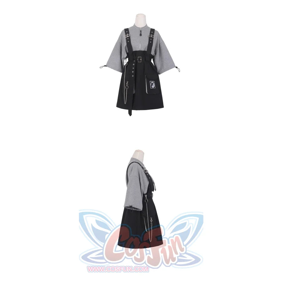 2021 Retro Vintage Women Gothic Girls Punk Mini Dress High Waist  Suspender Skirt J30088 - cosfun