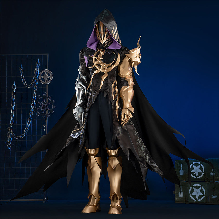 Front view of the premium Honkai Star Rail Flame Reaver of the Deepest Dark cosplay costume