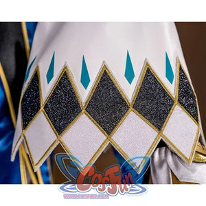 Honkai: Star Rail Cerydra Cosplay Costume's sleeve cuffs are made of white cloth with diamond-shaped black and gold patterns.