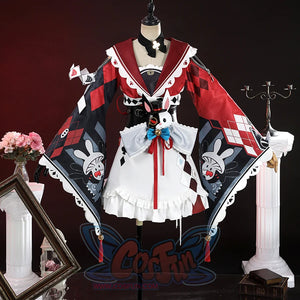 Sparkle cosplay costume complete set displayed on mannequin with red cape and white dress detail