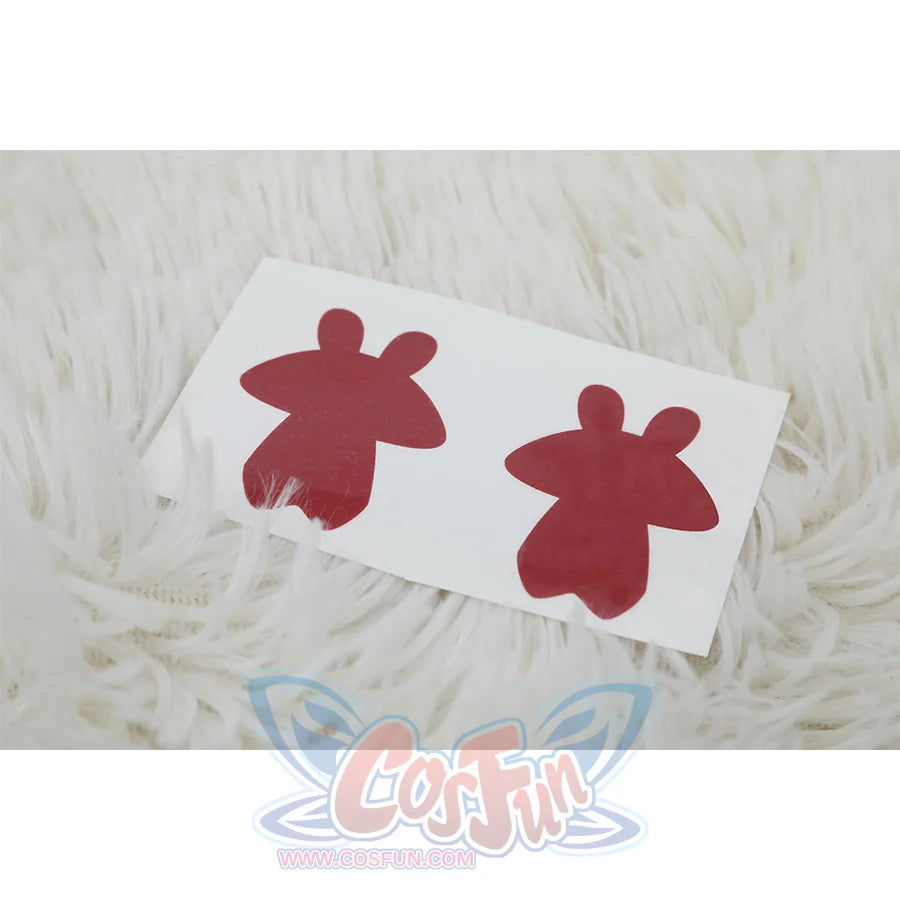 Sparkle cosplay tattoo patches with red rabbit silhouette designs for costume accessories