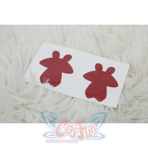 Sparkle cosplay tattoo patches with red rabbit silhouette designs for costume accessories