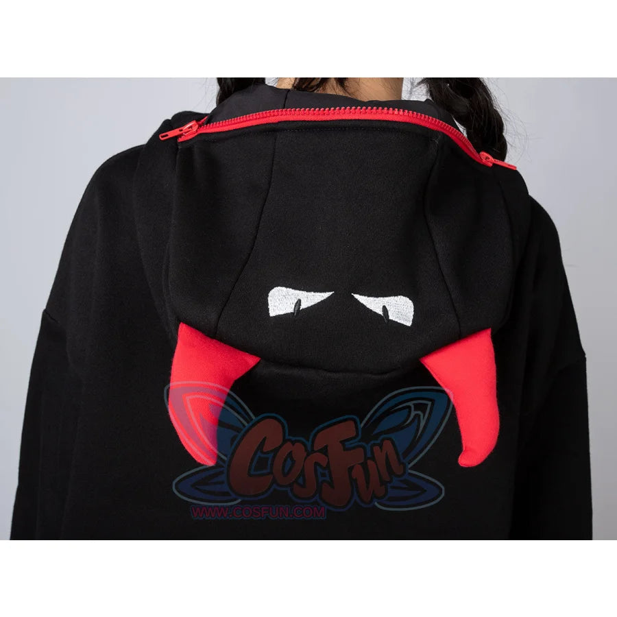 Original Oversized Black Bat Hooded Sweatshirt N00716 Sweatshirt