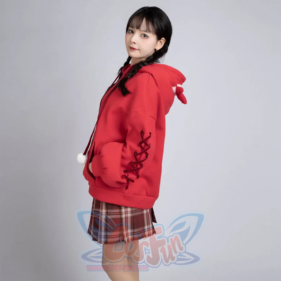 Ready To Ship Cosfun Original Snowball Elk Red Christmas Hoodie C00164 Sweatshirt